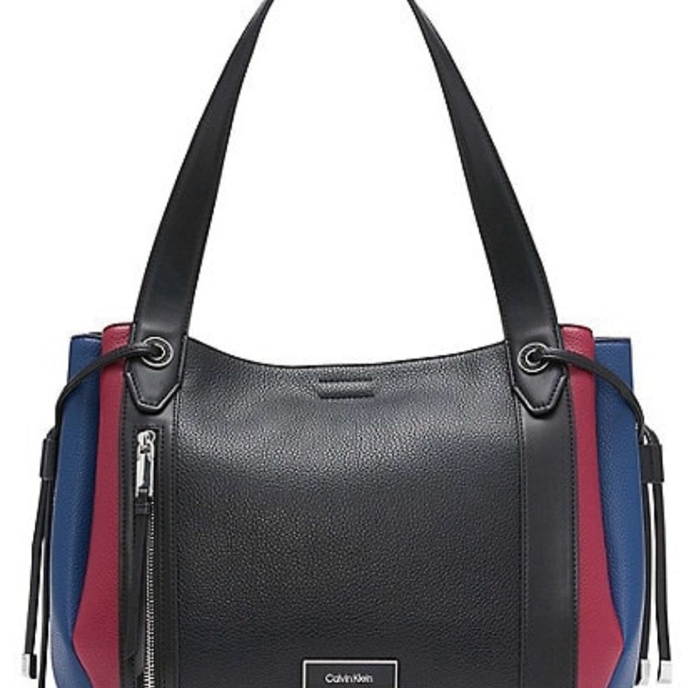 Calvin Klein Black, Red, and Blue Shoulder Bag